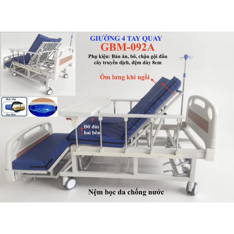 GIƯỜNG 04 TAY QUAY GBM-092A GIƯỜNG 04 TAY QUAY GBM-092A